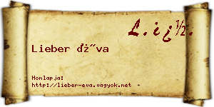 Lieber Éva névjegykártya
